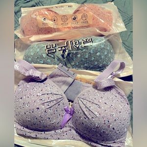 AL Plus Size Soft Comfort Bra-Wire free. Purple, gray, and pink. New in bag.